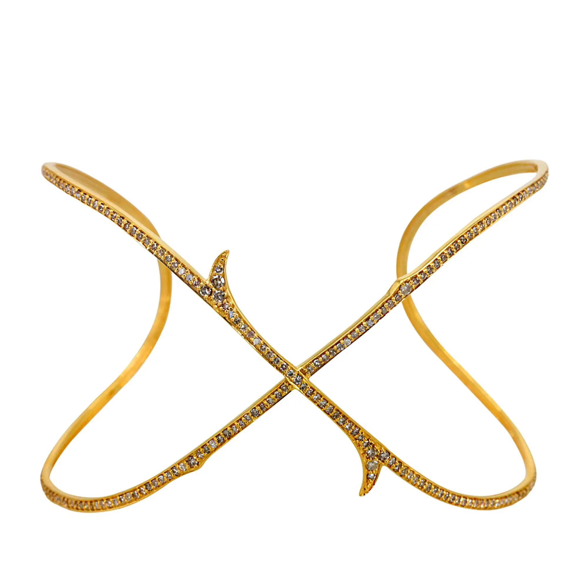 Saf 18k sarı altın doğal açacağı elmas son tasarımcı bileklik bileklik güzel takı üreticisi Gemco uluslararası