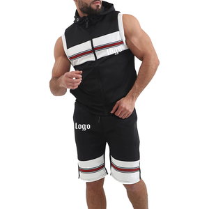 กางเกงขาสั้นมีฮู้ดสำหรับผู้ชาย,ชุดนักวิ่งขาสั้นแฟชั่นมีโลโก้ของคุณเอง - Product Image 1