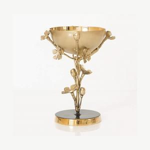 Brûleur d'encens en laiton de conception de feuille couleur noir et or Brûleur Dukhoon Taille personnalisée Brûleur d'encens Bakhoor de forme ronde - Product Image 2