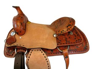 Ensemble de selle anglaise en cuir véritable de qualité supérieure pour Ranch Horse Western Roping Différentes couleurs disponibles en tailles 14 "-18" - Product Image 2