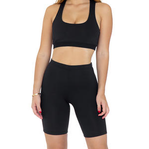 New Design Fashion High <b>Waist</b> Workout Gym Biker Shorts for Women <b>Elastic</b> Skinny Short Sweatpants - Product Image 5