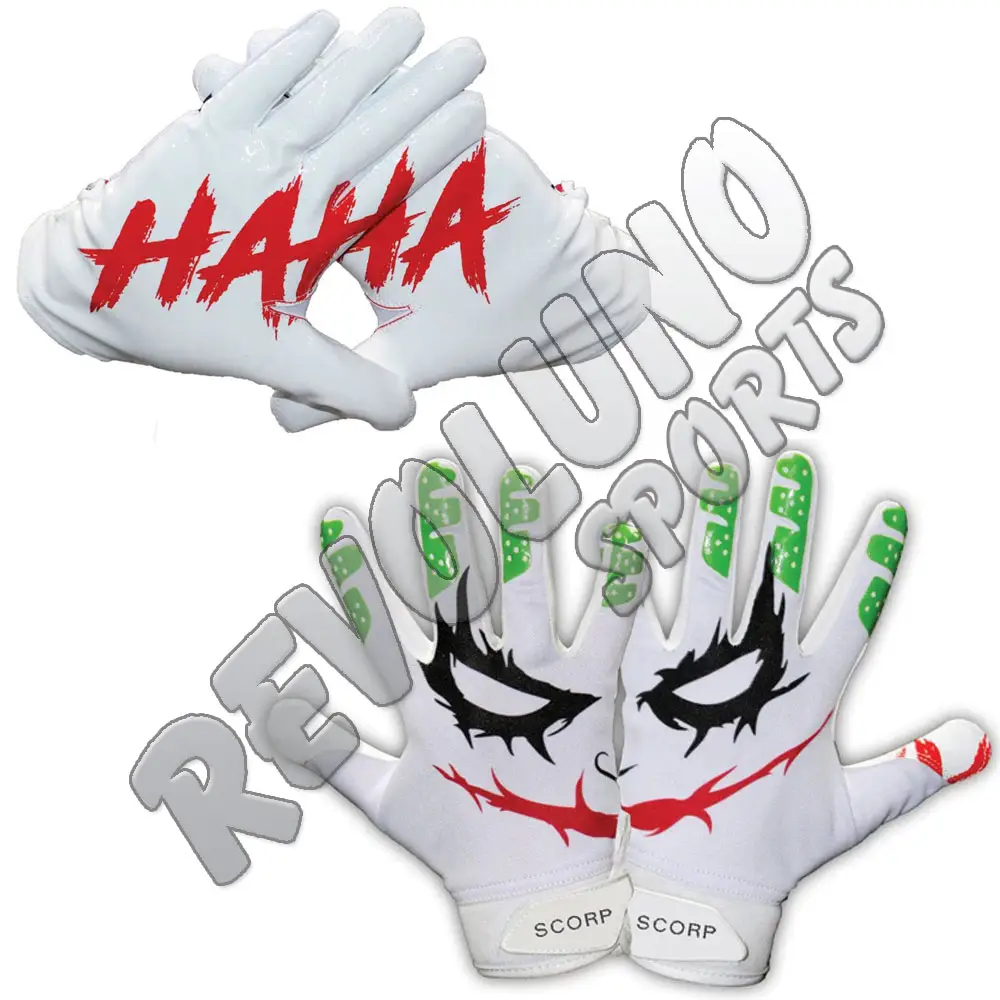 American Football Receiver Gloves Joker Design Football Gloves Custom