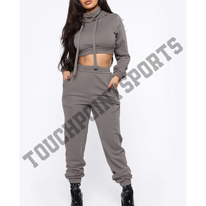 Conjunto de ropa deportiva para mujer de alta calidad al por mayor, chándal bordado de poliéster para gimnasio y correr para invierno, trajes de entrenamiento para mujer, 2 uds. - Product Image 1