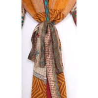 Kimono long en fibre de bambou et soie pour femme, style vintage, avec cordon de serrage, séchage rapide, robe de plage sexy pour le printemps et l'été
