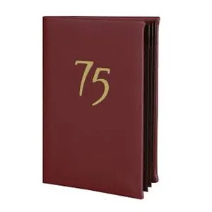 Best Quality Real Leather Menu Cover in Brown Color With Provision To Hold 2 Pages With Snap Closure At Best Market Price