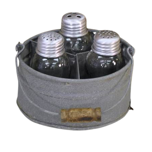 Ensemble de salière et poivrière en métal galvanisé de qualité supérieure, porte-serviettes, base en bois, design personnalisable, vaisselle, boîte à épices, en vrac - Product Image 3