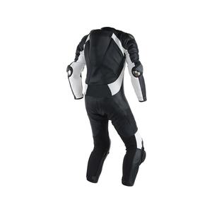 Traje de carreras para hombre, de cuero de vaca 100% auténtico, OEM, negro y blanco, personalizado, con protección - Product Image 2