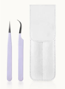 Pince à épiler en acier inoxydable pour extension de cils de greffage professionnel étui coloré écologique avec pince à cils à pointe pointue - Product Image 2
