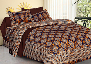 Sábana King Size Color Rojo, Hermoso Aspecto Real, Cubrecama Multicolor, Algodón con Estampado Jaipuri, Hecho a Mano por Proveedores Indios - Product Image 3