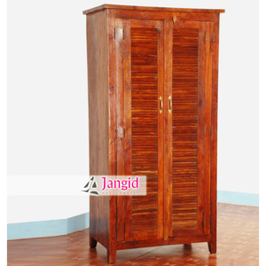 Armoire moderne en bois d'acacia indien à deux portes pour chambre et salon, artisanale, prix bas, meubles artisanaux indiens - Product Image 3