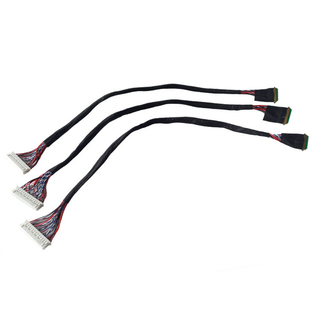 Oem Cable Custom Wire Harness LVDS FI-X30HL 20454-040 to 30 Pin PHD 2.0 Pitch Connector LVDS Cable Assembly for LCD LED Screen