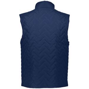 Veste bleu marine avec poches latérales Gilet d'hiver en polyester pour hommes Gilets de moto avec rembourrage avec logo imprimé personnalisé - Product Image 1