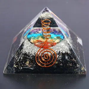 Novo Gerador de Energia Orgone Pirâmide de cristal chakra para Proteção EMF & Cura-meditação orgonite pirâmides