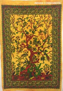 Póster de algodón, tapiz pequeño, pentagrama amarillo, bosque, árbol, elefante, colgante de pared, lote de 24 Uds. Por consignadores indios - Product Image 4