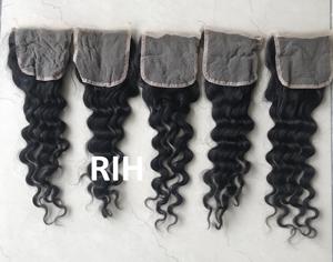 Vente en gros cuticule brute alignée 100 cheveux humains vierges Remy vison cheveux brésiliens Loose Deep 3 lots avec Lace Closure Hair - Product Image 2