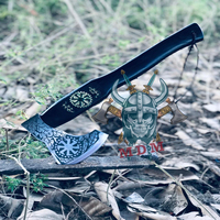 Hache Viking artisanale personnalisée, hache de survie tactique pour le camping, acier 5160, dureté 58-60, marque MDM, 18 pouces, cadeau de Noël