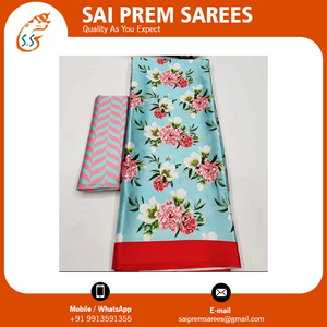 Lụa sarees Nhật Bản satin vải lụa Saree với readymade Thiết kế áo cho phụ nữ cung cấp số lượng lớn từ Ấn Độ - Product Image 5