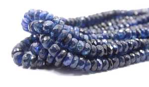 Cuentas Redondas Facetadas de Cianita Azul Natural de Buena Calidad, 1 Hebra, 4-6 mm, Grado AAA, para la Fabricación de Joyas, Venta al por Mayor - Product Image 4