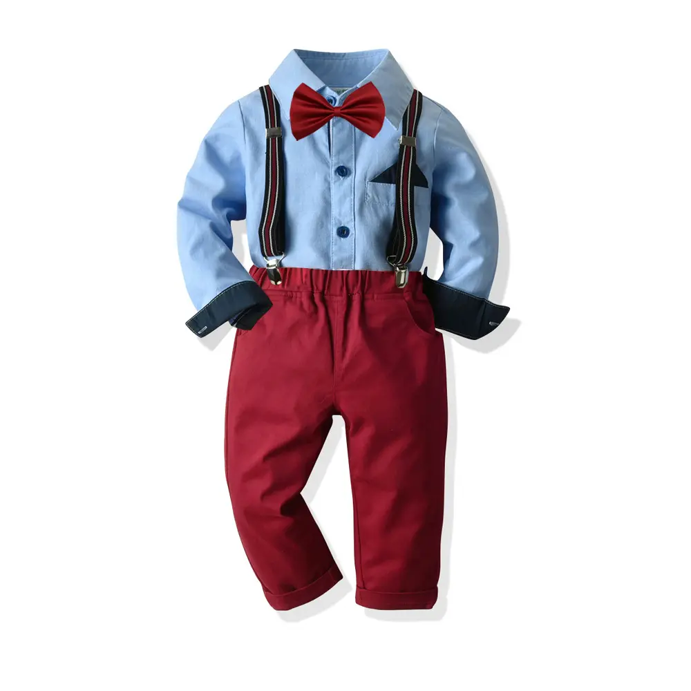 Baby Boys Handsome Gentleman Suit Tie/T-shirt Jeans Kids Party Wedding Clothes 20A492