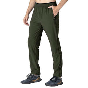 Pantalon de survêtement de sport décontracté pour hommes taille élastique anti-rides cordon de serrage teint uni épaisseur légère pantalon pour hommes lavé - Product Image 2