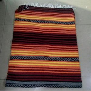 Mexican Striped Woven Yoga <b>Blanket</b>-Polyester/Cotton ISO9001 Certified Flame Retardant for Outdoor Spaces-Handcrafted Skilled - Product Image 6