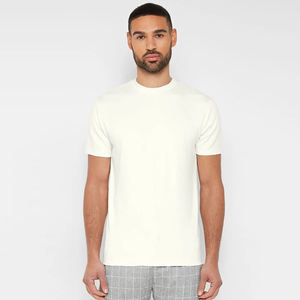 T-shirts à col montant en coton stretch pour hommes T-shirt de luxe en coton spandex - Product Image 1