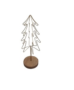 Decoración del hogar agradable color rosa Navidad decorativa hierro y madera X Mas árbol con Base Rectangular para mesa - Product Image 6