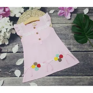 Haute qualité 100% coton à manches courtes été imprimer petites filles robe de tous les jours enfants enfants robes du Vietnam - Product Image 1