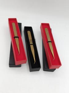 Professional New Gold Plasma Straight 45 Degree Stainless Steel <b>Eyelash</b> Extension Tweezers With Your Own Custom Logo <b>Beauty</b> <b>Tool</b> - Product Image 3
