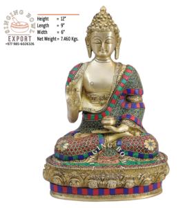 Estatua de latón de Buda, estatua de Metal de latón de alta calidad para decoración del hogar y propósitos sociales - Product Image 1