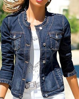 Zip up jeans veste pas cher prix dernière conception 100% coton personnaliser lavage à l'acide avec broderie conception