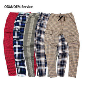 Pantalon de pyjama en flanelle pour homme Bas en coton brossé à carreaux Pantalon slim - Product Image 4