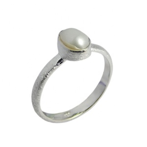 Bague Design Simple Fabricant Vente Directe Perle Gemme Éternité Vermeil Bagues En Argent Sterling 925 Bijoux Personnalisés - Product Image 1