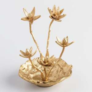 Porte-bijoux décoratif pour la maison, base en marbre, avec des fournitures en métal, inde - Product Image 5