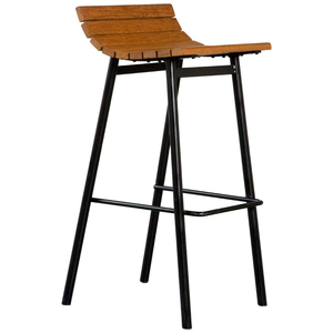 Tabouret de bar moderne en acier et cuir pour usage extérieur et hospitalier, chaise de bar commerciale avec cadre métallique durable - Product Image 2
