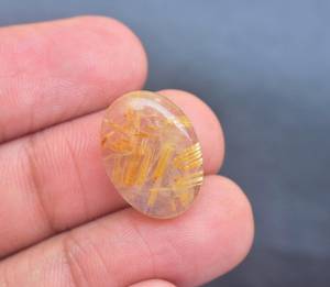 ควอตซ์ไหมทองธรรมชาติ Cabochon ผสมรูปร่างคุณภาพสูงไหมทอง - Product Image 5