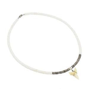 सफेद क्लैम शेल हार के साथ सफेद क्लैम शेल हार संयोजन कृत्रिम दांत के साथ - Product Image 3