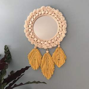 Venta al por mayor Obtener Nuevo Último Diseño Macrame Espejo Boho Wall Hanging Espejos de Pared al Mejor Precio - Product Image 1