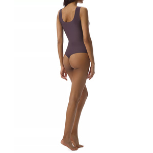 Traje de baño de una pieza OEM nuevo, el más vendido, de talla grande, de color liso, tipo tankini, para mujer, con ajuste ceñido al cuerpo. - Product Image 5