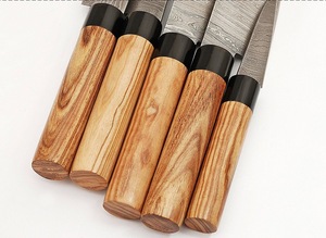 Juego de 5 Cuchillos de Cocina de Acero al Carbono con Mango de Madera de Olivo y Pakka, Cuchillo de Cocina Afilado para Herramientas de Cocina - Product Image 5