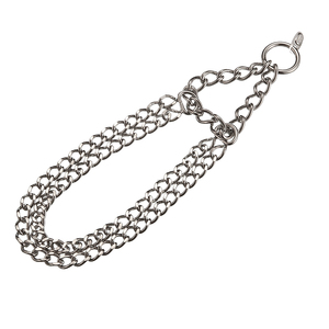 Collier de chien réglable en acier inoxydable 304 chaîne Martingale à double rangée de qualité solide collier d'étranglement classique en gros pour animaux de compagnie - Product Image 1