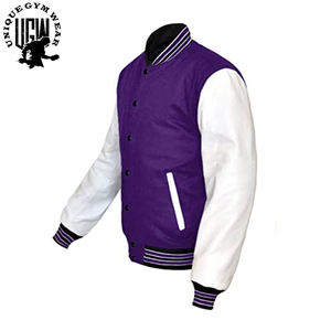 UNIQUE <b>GYM</b> WEAR Cool Men Wool Sleeve Winter Slim Black Breathable Windproof Bomber <b>Jacket</b> with premium quality in Wholesale - Product Image 2