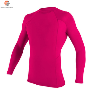 เสื้อแรชการ์ดแขนยาวผู้ชาย สีดำแดง แห้งเร็ว สำหรับว่ายน้ำ แขนยาวเต็มตัว ผลิตจากโพลีเอสเตอร์ผสมสแปนเด็กซ์ เสื้อกีฬาสำหรับผู้ใหญ่ - Product Image 5