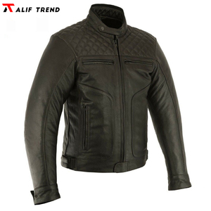 Personalizado Mujeres Hombres Motocicleta Chaqueta de cuero Touring Moto Cafe Biker con genuino - Product Image 3
