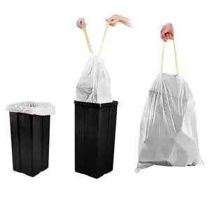 Fabrika fiyat toptan çöp çöp torbası tutucu yumuşak İpli çanta plastik tek kullanımlık rulo adedi 1 ton