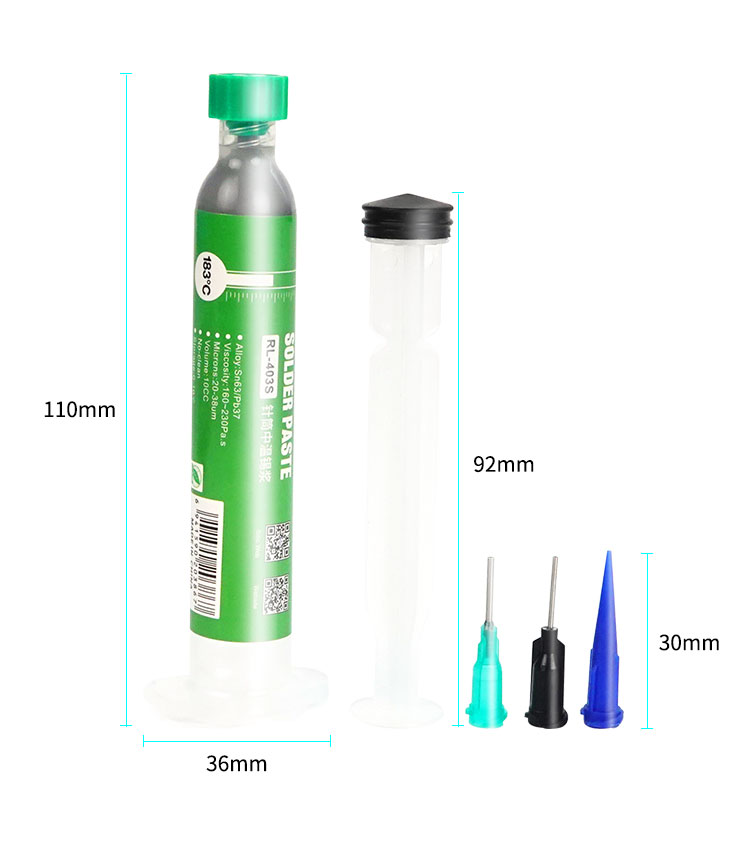 RELIFE RL-403S 183 solder paste (10CC,Matching needle + putter )