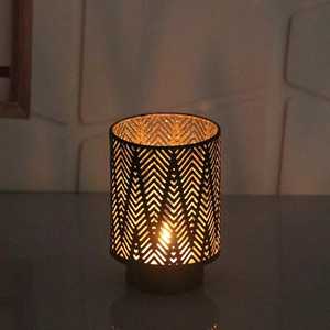 Mini portavelas de dos tonos, material metálico - Product Image 2