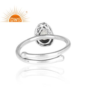 En Forme De poire Coupe Vert Améthyste Oxydé Anneau Réglable 925 Bague en Argent Sterling Fabricant De Bijoux - Product Image 4