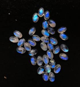 Pierre précieuse ovale lisse en pierre de lune arc-en-ciel naturelle de 10 mm 12 mm, cabochon lâche pour dos plat, taille calibrée, pierre provenant du fabricant - Product Image 1
