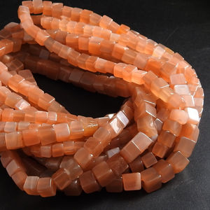 Cuentas Sueltas de Piedra Lunar Melocotón de Primera Calidad, Hechas a Mano, 100% Naturales, Color Naranja, 5mm, Certificadas, Venta al Por Mayor - Product Image 1